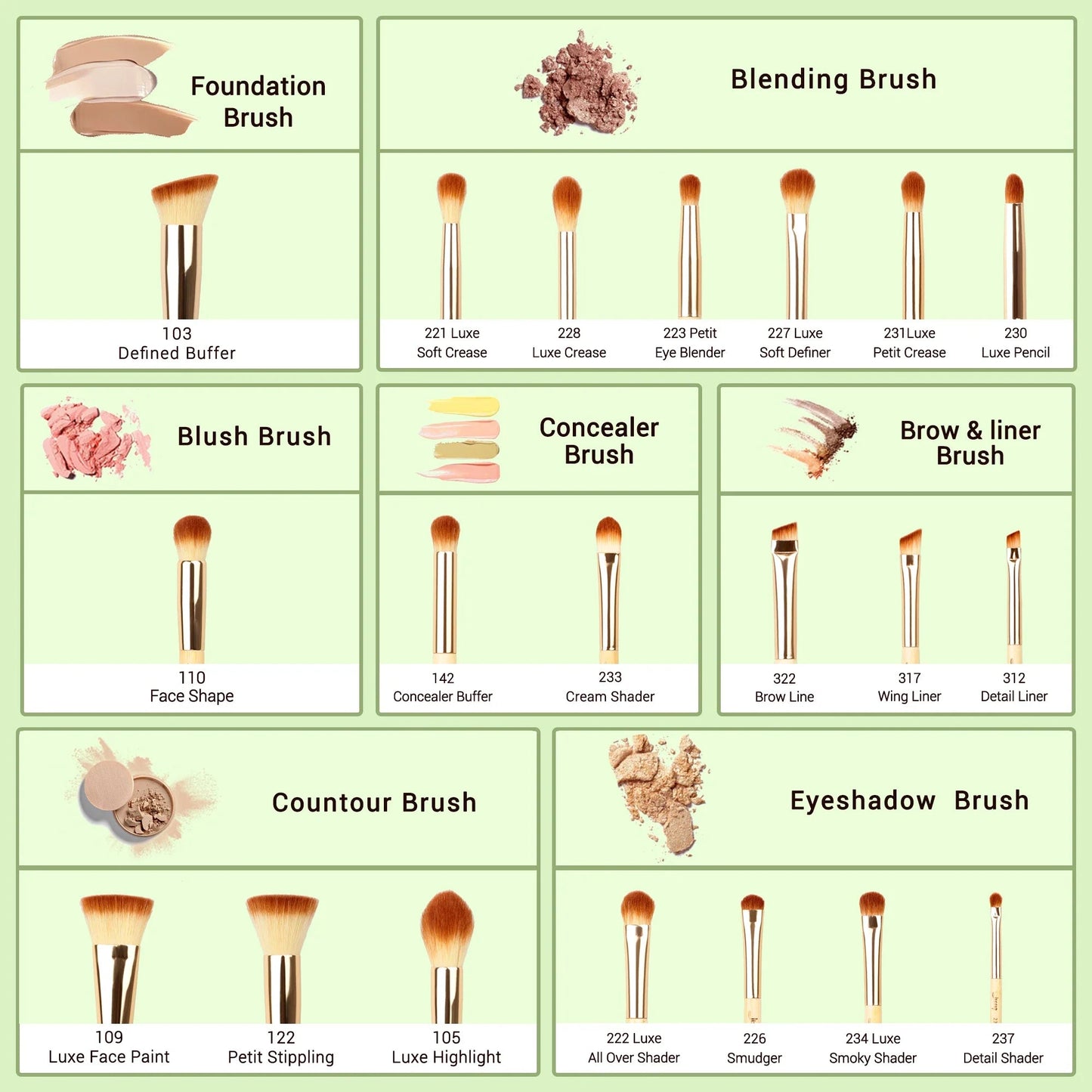 Brushes Bamboo Professional JESSUP - myglowmuse