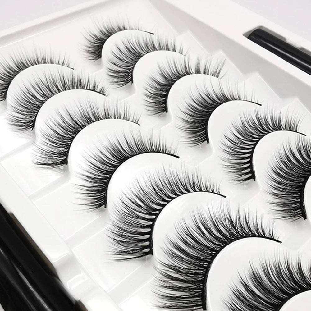 10 Pairs False eyelashes Magnetic Artificial Eyelashes Extension  Eyelashes on magnets Liquid Eyeliner Tweezer Set