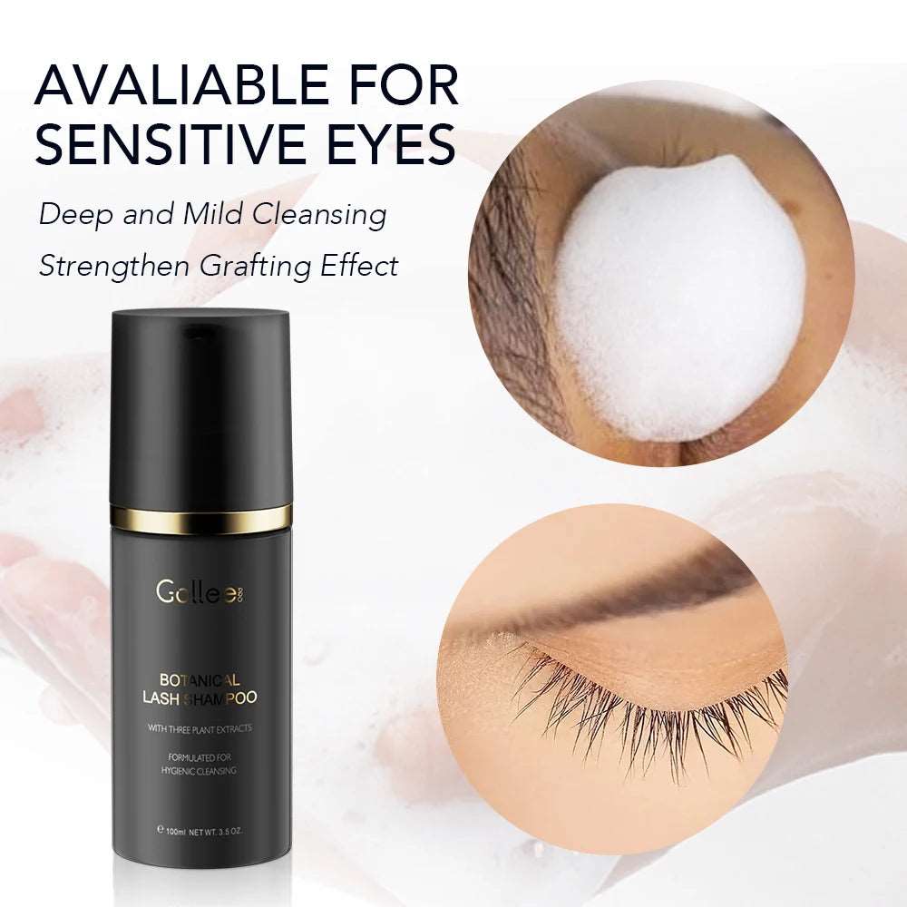 100ml Gollee Eyelash Shampoo Foam Before or After Eyelash Extension Gentle Cleaner Grafting Eyelashes Makeup Clean Eyelash Glue