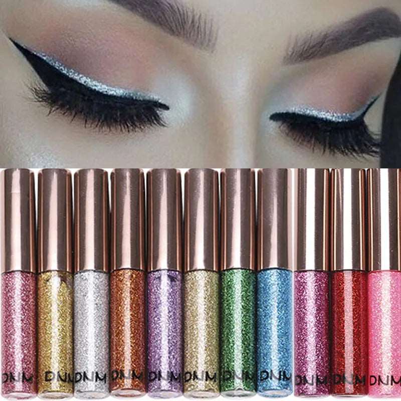 1PC Diamond Glitter Liquid Eyeliner 14 Colors Smooth Texture Waterproof Monochrome Eyeliner Sexy Makeup Beauty Cosmetic Tools