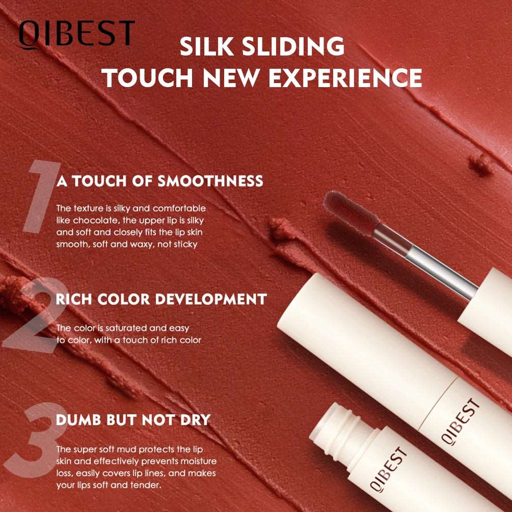 12 Colors Lip Gloss QIBEST Sexy Women Lipstick Waterproof Long Lasting Moist Vivid Colorful Lipgloss Women Makeup maquiagem 2022