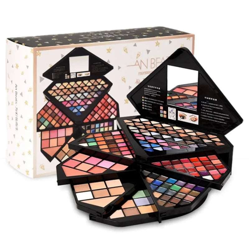153 Color Long Lasting Waterproof Shimmer Makeup Kit Glitter Matte Eyeshadow Eyebrow Blush Palette Travel Cosmetics Set