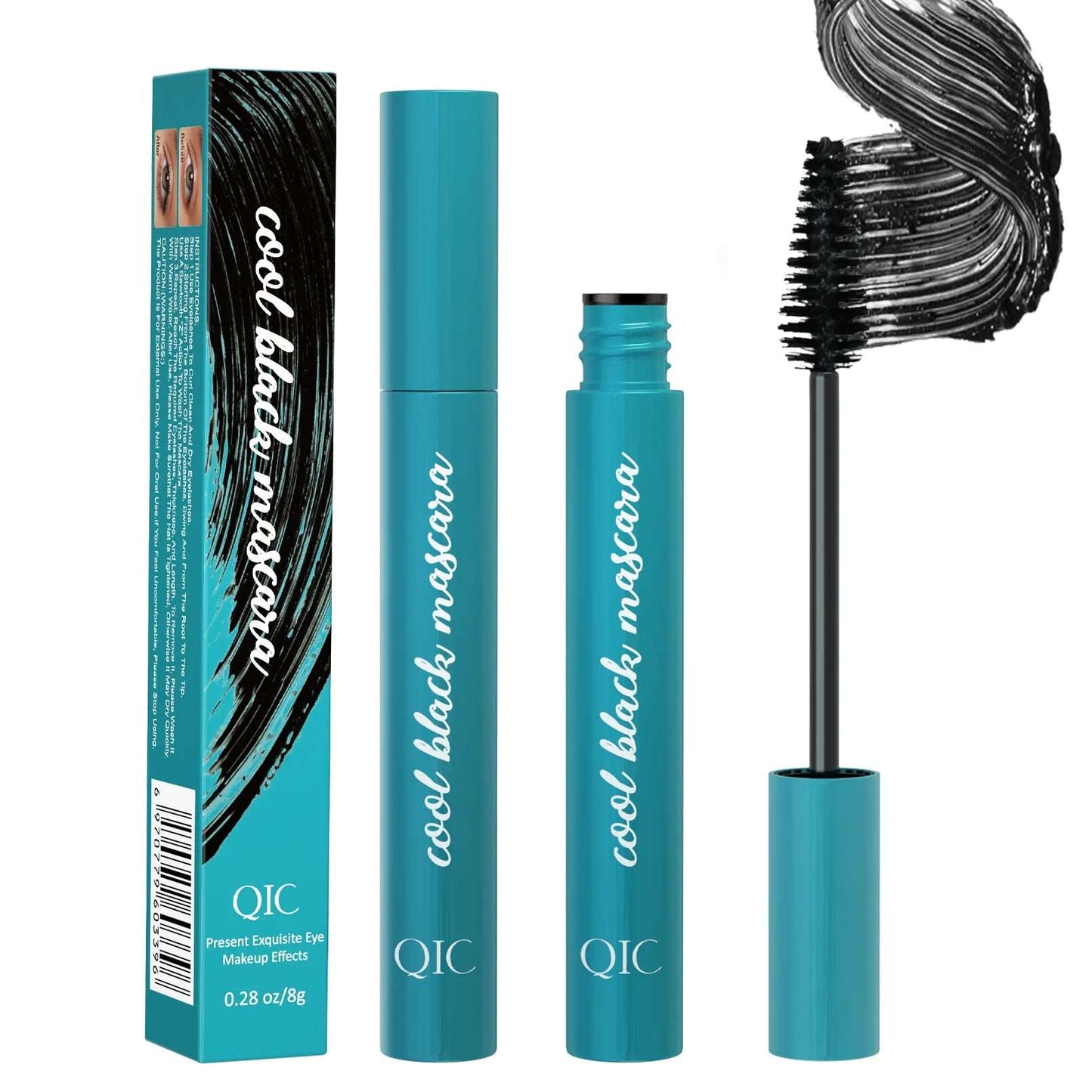 3D Mascara Waterproof Long Lasting Lash Cool Black Eyelashes Silk Fiber Lengthening Mascara Liquid Extension Full Volume Makeup