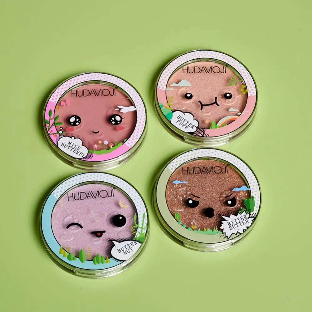 4 Colors Blush Palette Face Rouge Highlight Eyeshadow Pressed Powder Natural Color Rendering Lasting Makeup Blush Compact Powder