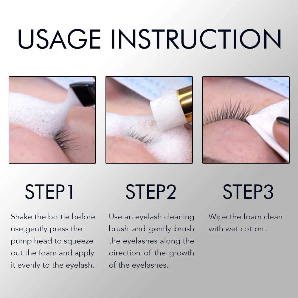 100ml Gollee Eyelash Shampoo Foam Before or After Eyelash Extension Gentle Cleaner Grafting Eyelashes Makeup Clean Eyelash Glue