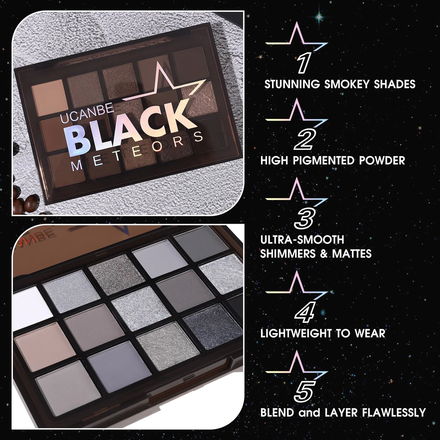 Ucanbe Black Eyeshadow Palette