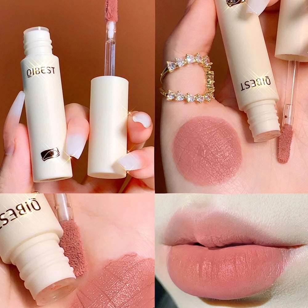 12 Colors Lip Gloss QIBEST Sexy Women Lipstick Waterproof Long Lasting Moist Vivid Colorful Lipgloss Women Makeup maquiagem 2022