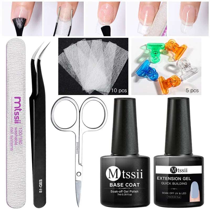 1 Set Nail Extension Glue  Nail Extension Fiberglass Fiber glass Silk Nails Wrap Stickers Nail Form Nail Art Tools
